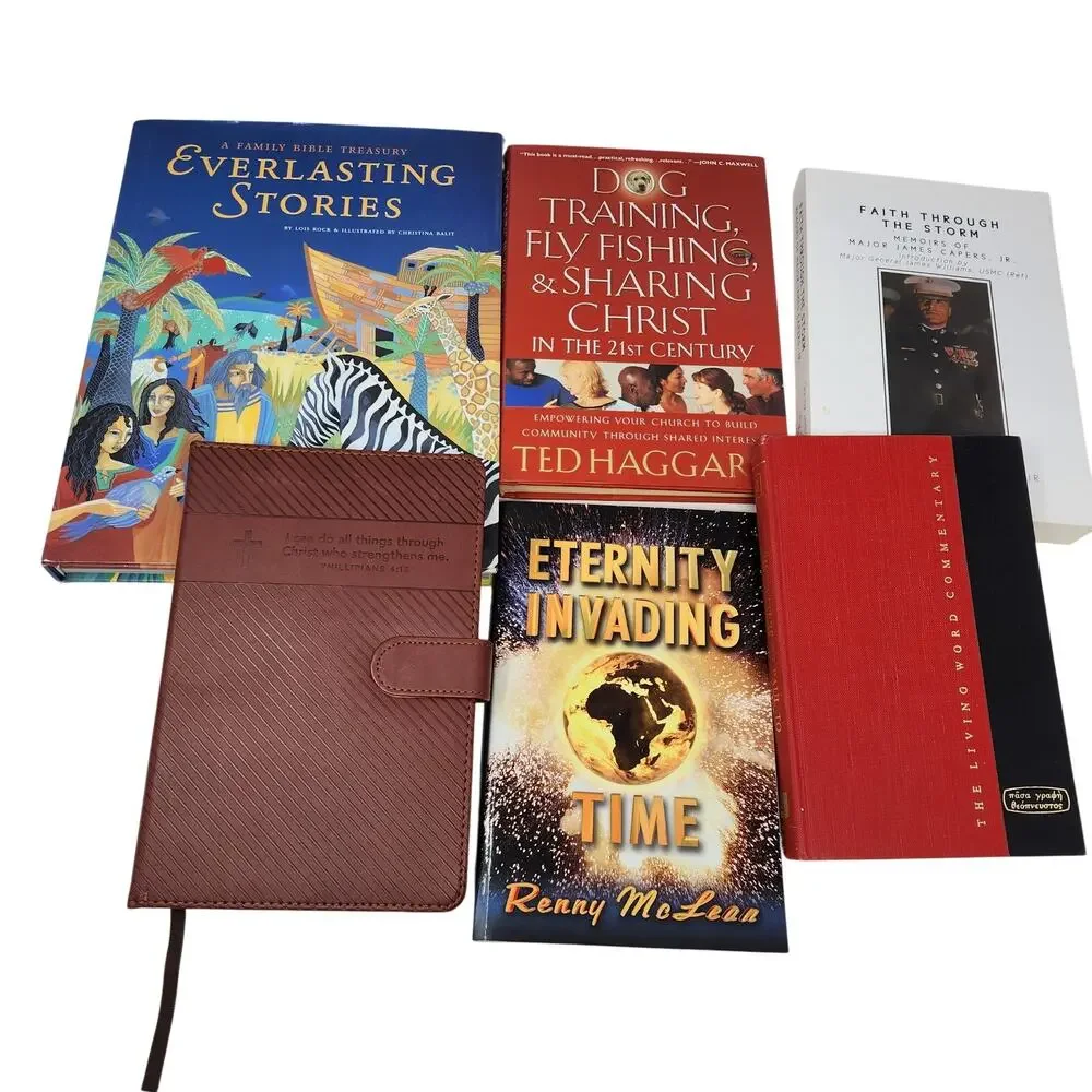 Lot Of 6 Assorted Christian Christianity Religious Book Bundle with 2017 Journal